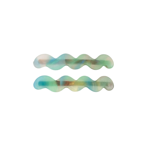 Eco Set Of 2 Wave Slides - Green Aura
