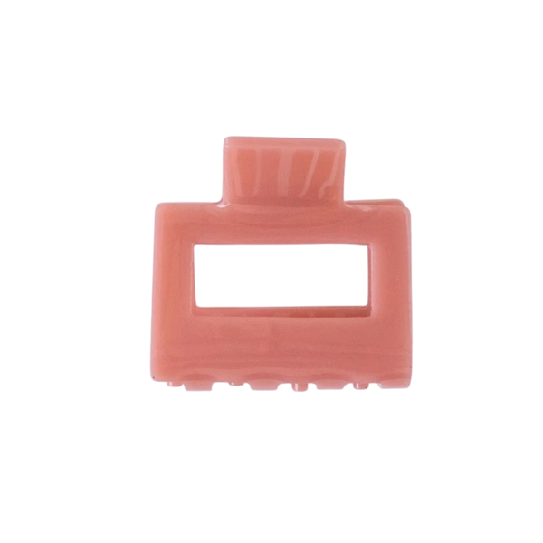Eco Cellulose Rectangle Hair Clip - Coral Pink