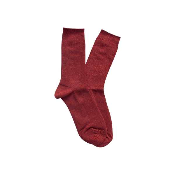 Red Modal Blend Glitter Socks