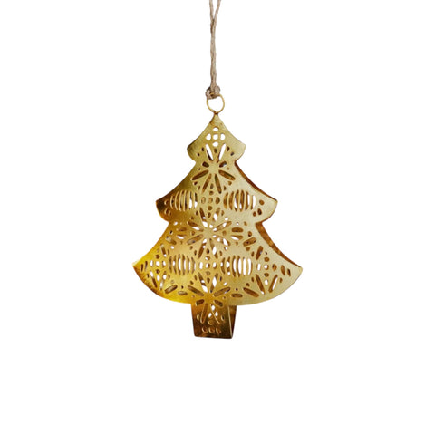 Intricate Metal Tree Christmas Decoration