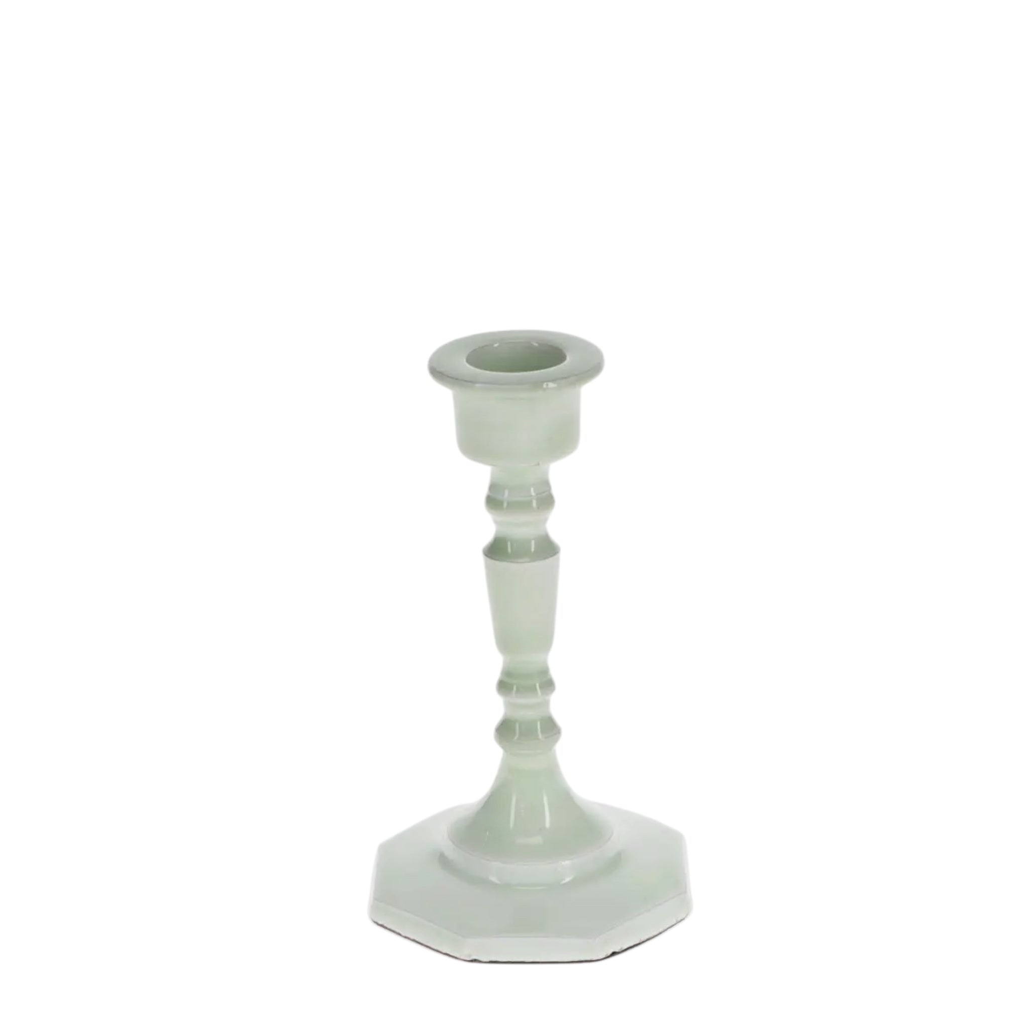 Grey Enamel Candle Stick Holder