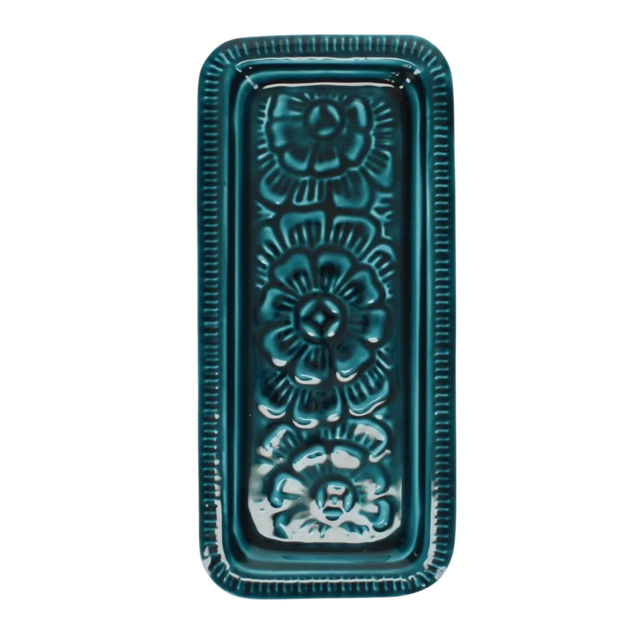 Dark Blue Enamel Metal Tray