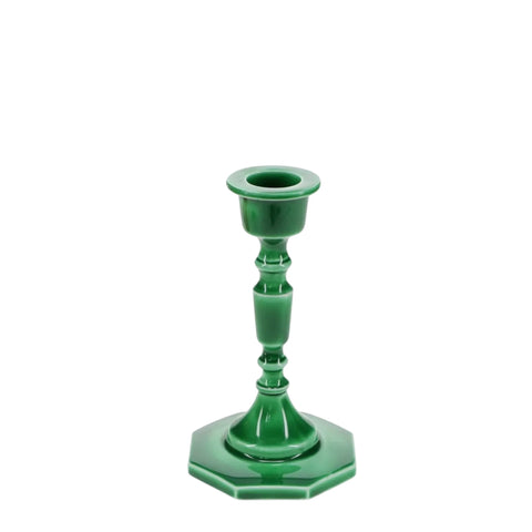 Dark Green Enamel Candle Stick Holder