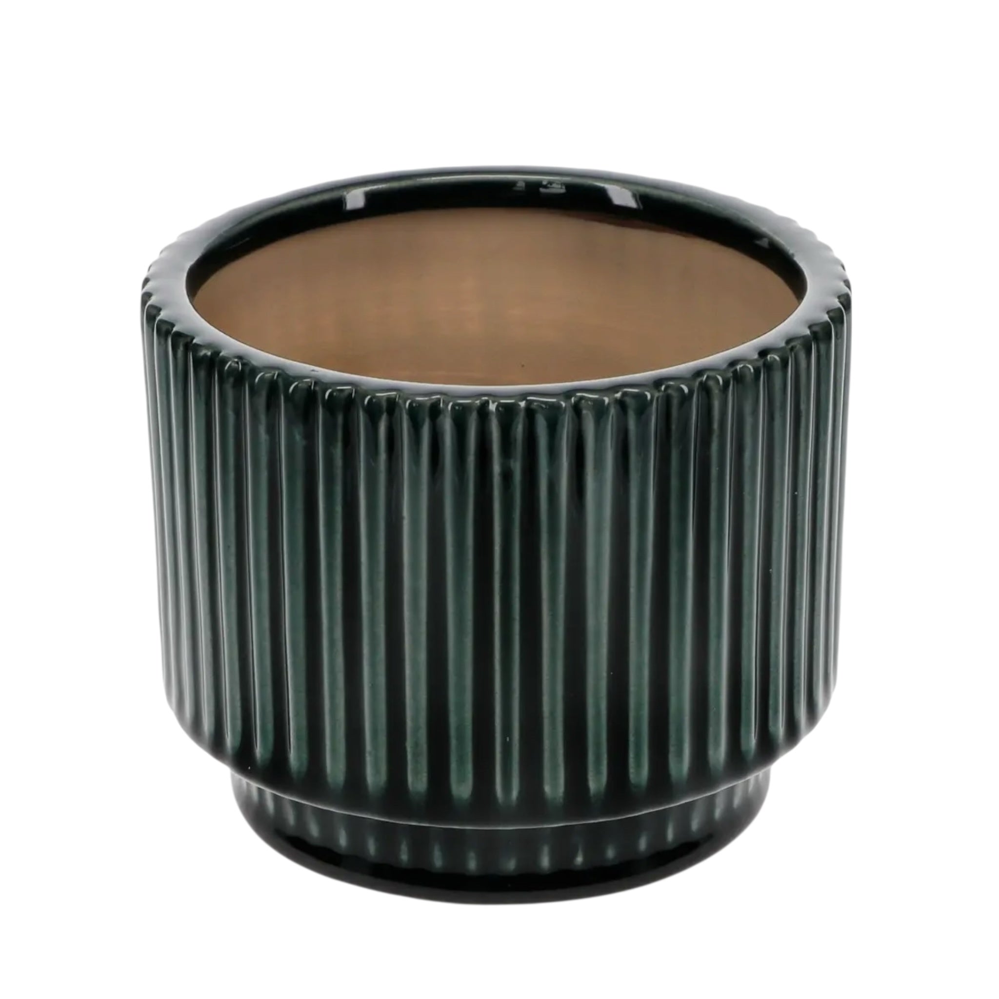 Dark Green Ridged Plant Pot