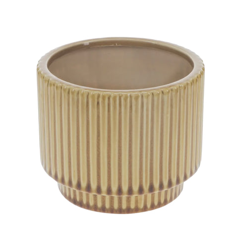 Mustard Ridged Plant Pot