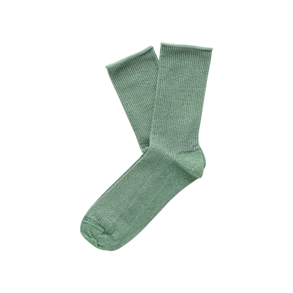 Mint Green Glitter Lyocell Lurex Socks