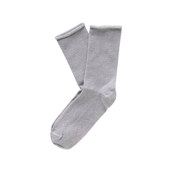 Light Grey Glitter Lyocell Lurex Socks