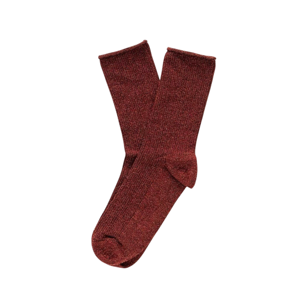 Red Glitter Lyocell Lurex Socks