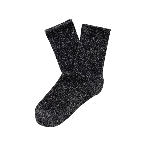Black Glitter Lyocell Lurex Socks