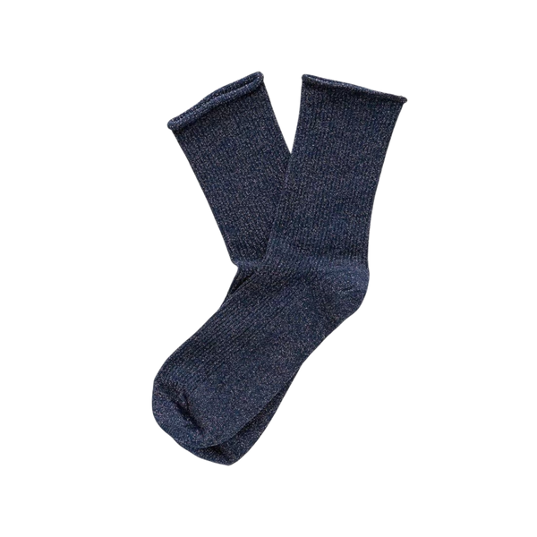 Blue Glitter Lyocell Lurex Socks