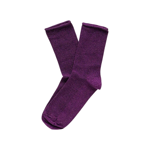Purple Glitter Lyocell Lurex Socks