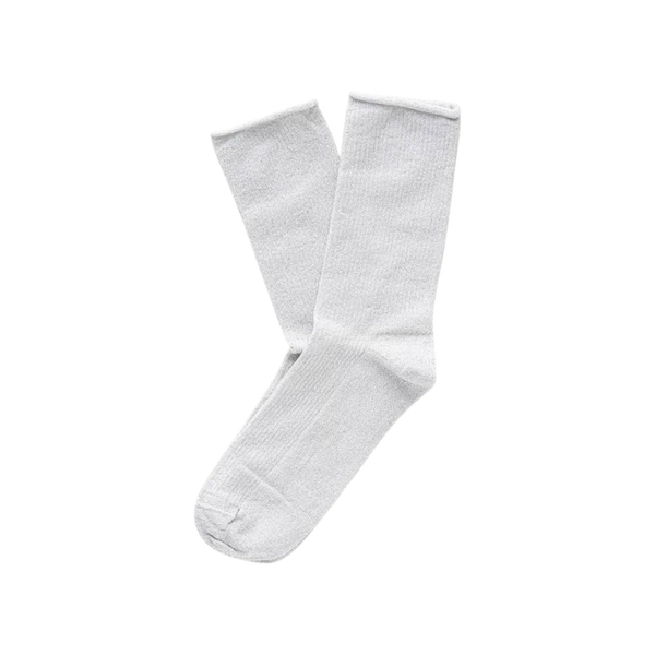 White Glitter Lyocell Lurex Socks