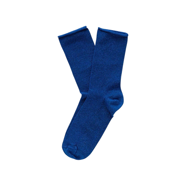 Electric Blue Glitter Lyocell Lurex Socks