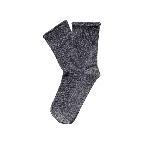 Grey Glitter Lyocell Lurex Socks