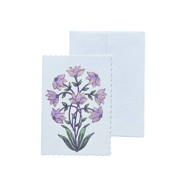 Champaca Lilac Block Printed Greeting Card