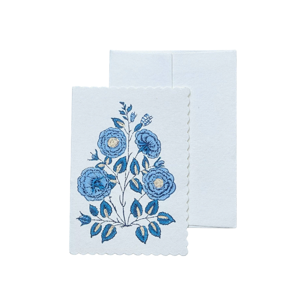 Gulab Sapphire Block Printed Greeting Card