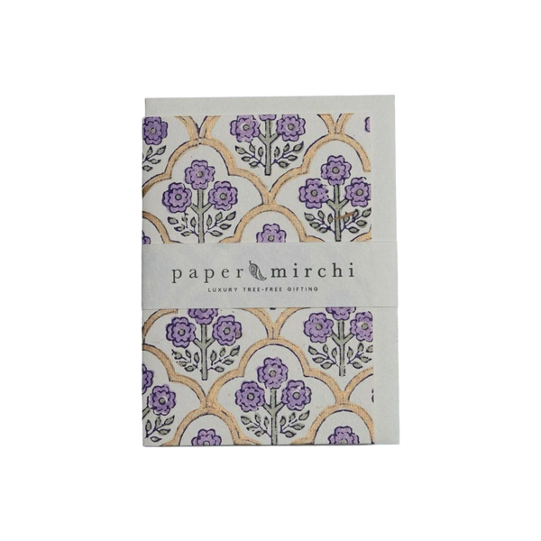 Trellis Lavender Block Printed Greeting Card