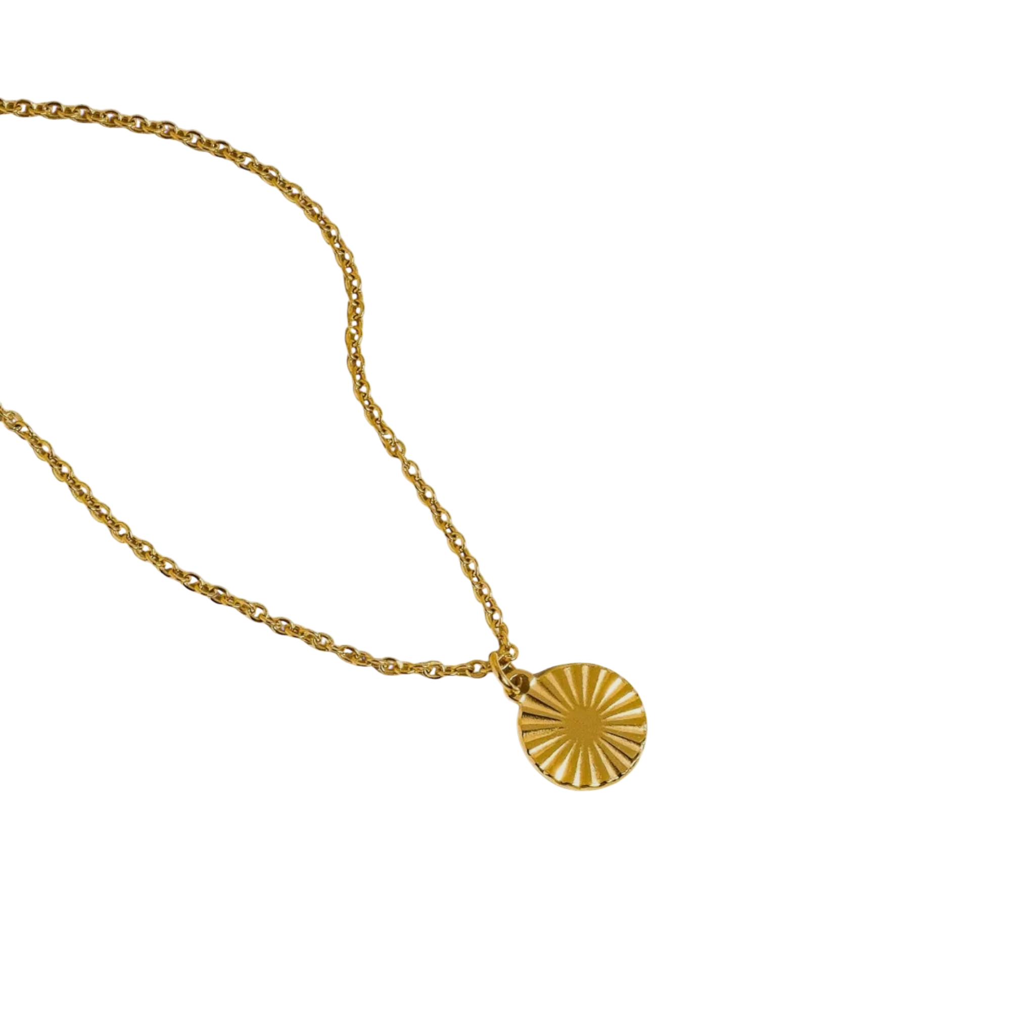 18k Gold Plated Sun Circle Pendant Necklace