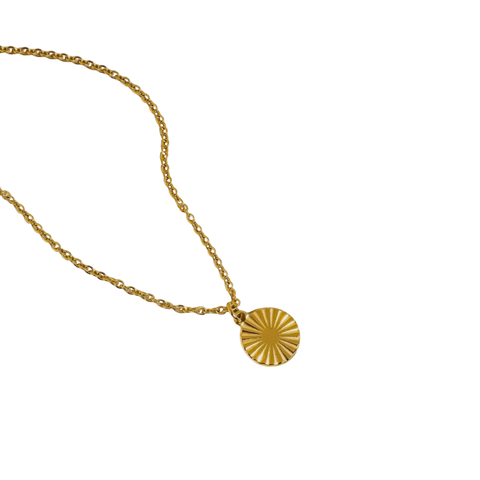 18k Gold Plated Sun Circle Pendant Necklace