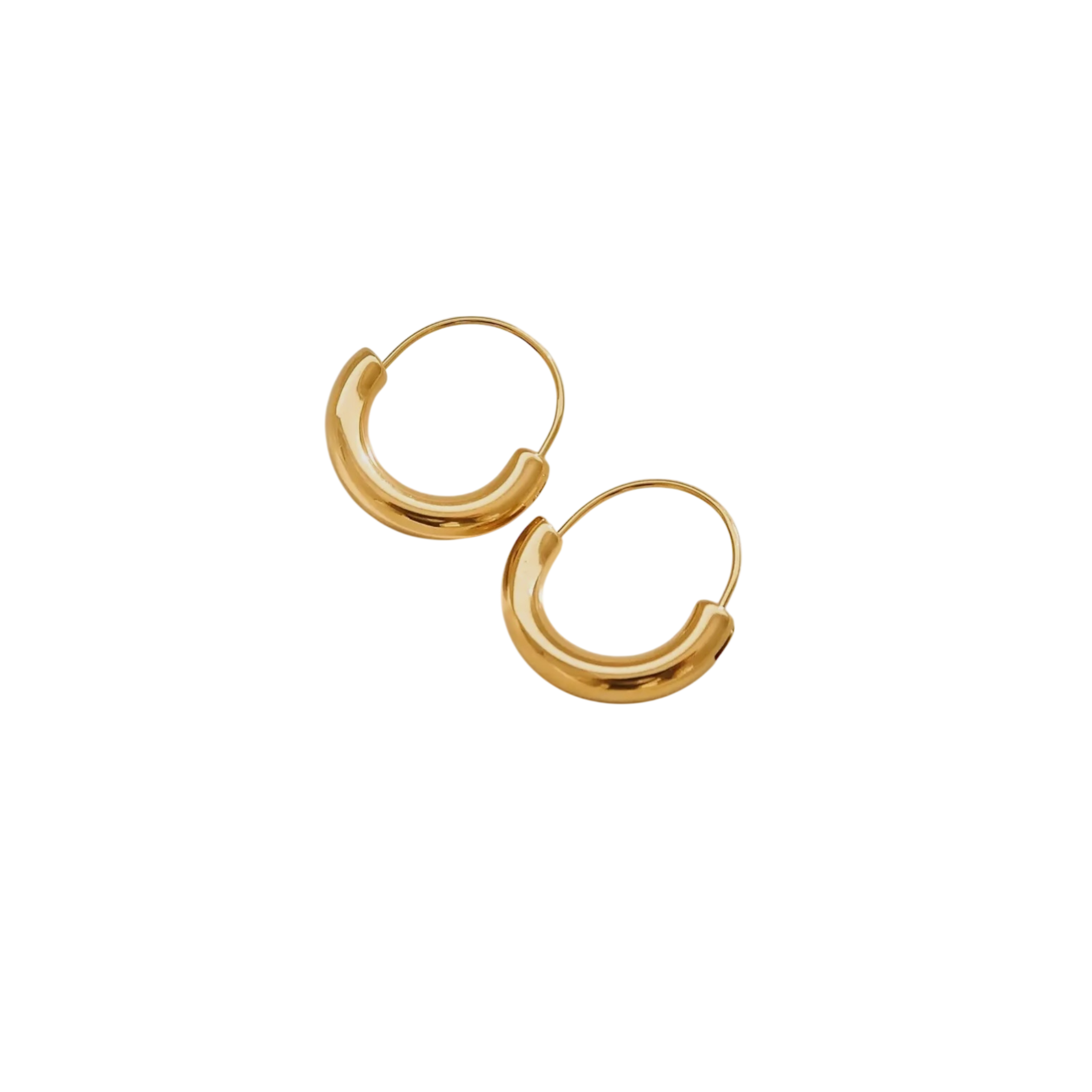 18k Gold Plated U Shaped Hoop Earrings