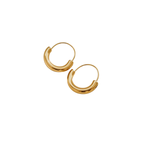 18k Gold Plated U Shaped Hoop Earrings
