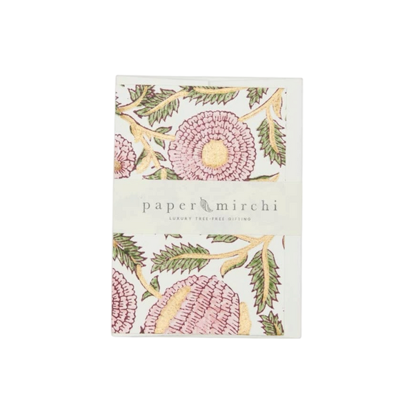 Marigold Glitz Blush Stone Block Printed Greeting Card
