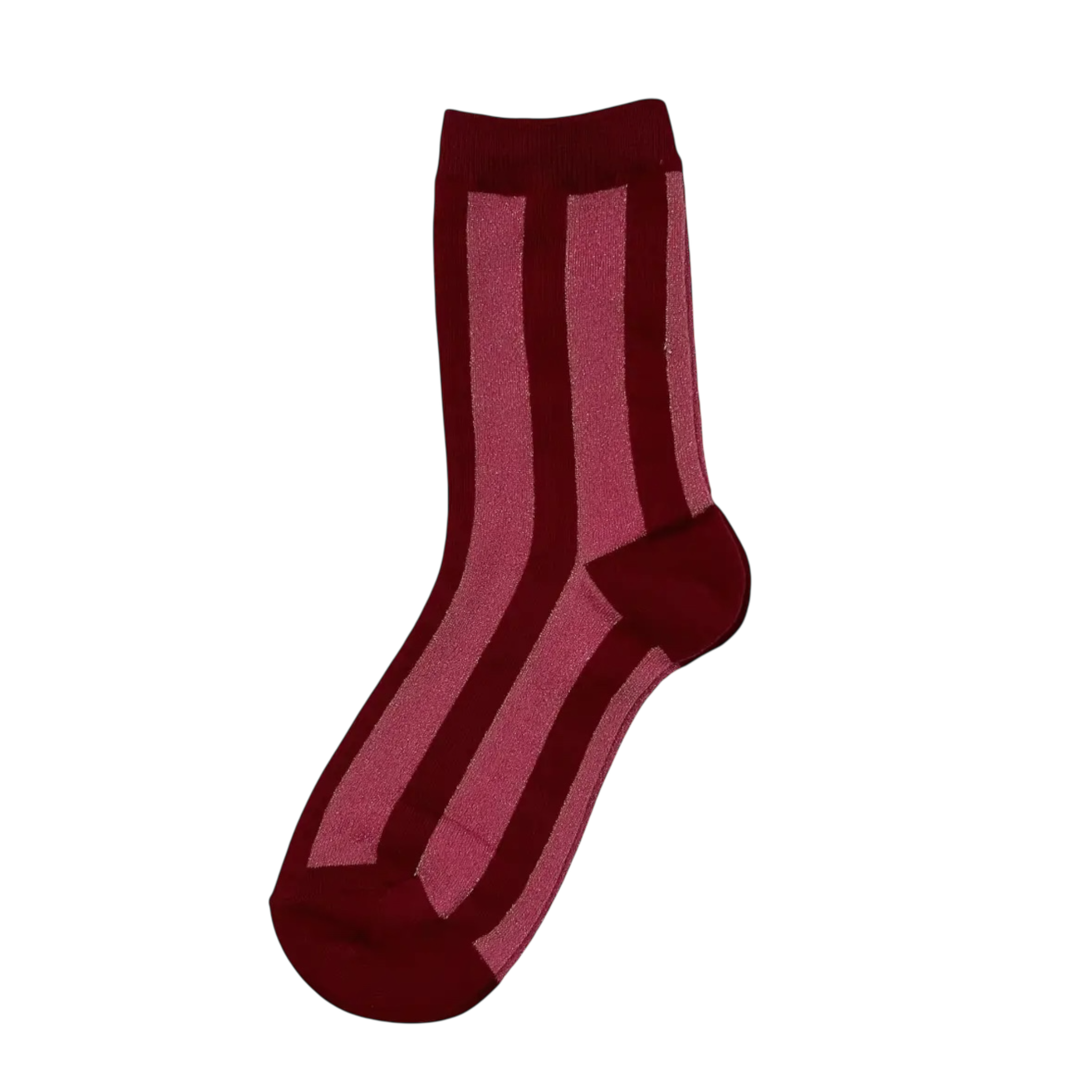 ‘Berlin’ Red Pink Stripe Sparkle Stripe Socks