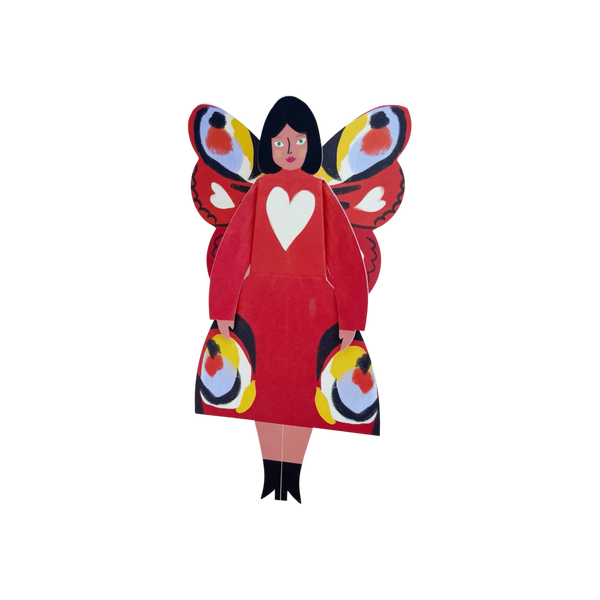 Peacock Butterfly Woman Sitting Greeting Card