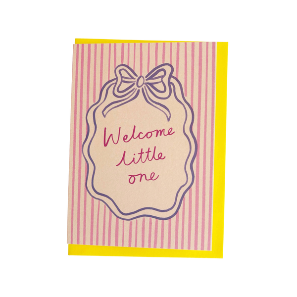 Welcome Little One Regency Bow Border Card