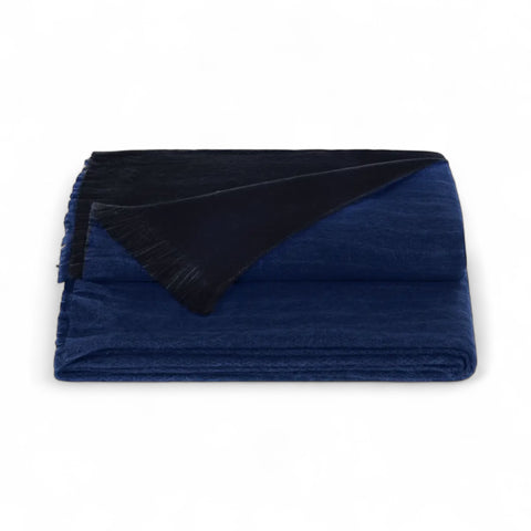 Double Face Blues Alpaca Wool Throw