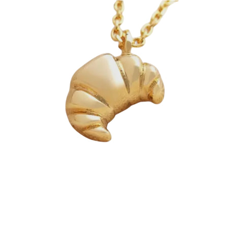 Gold Croissant Pendant Necklace