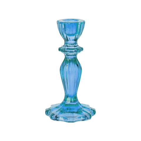 Turquoise Glass Candle Holder