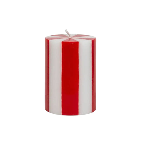 Red & White Pillar Candle