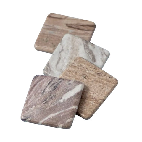 Set Of 4 Waterfall Marble Coasters