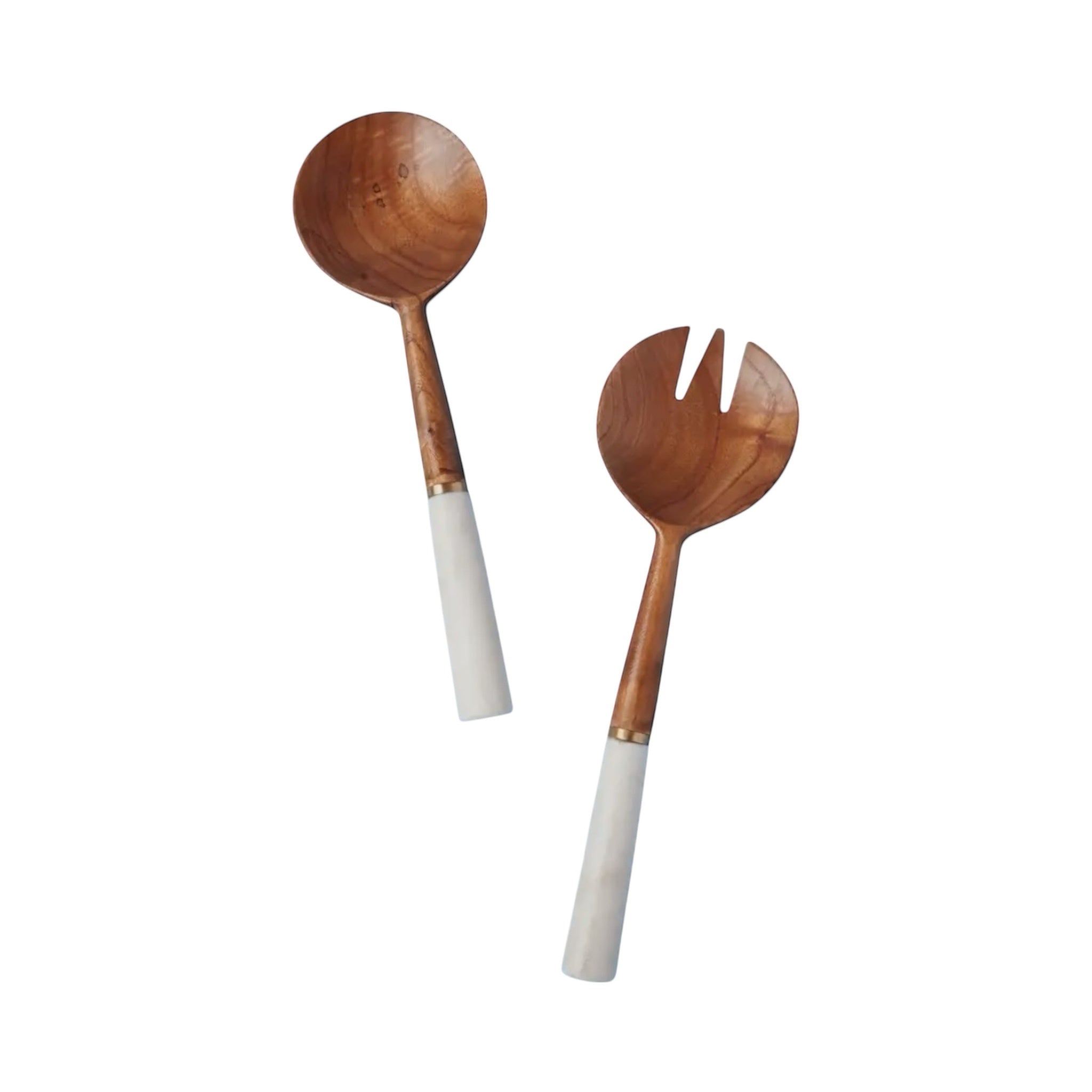 Marble & Wood Salad Servers