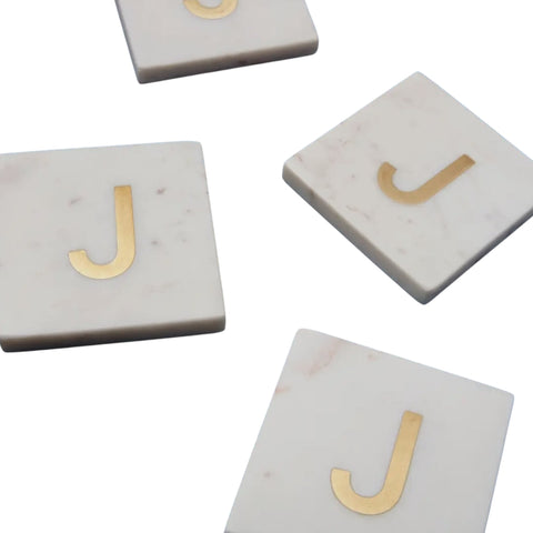 'J' Verona Marble Coaster