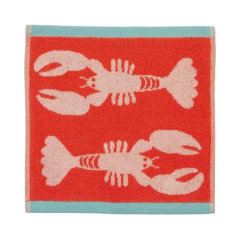 Organic Cotton Red Lobster Face Towel
