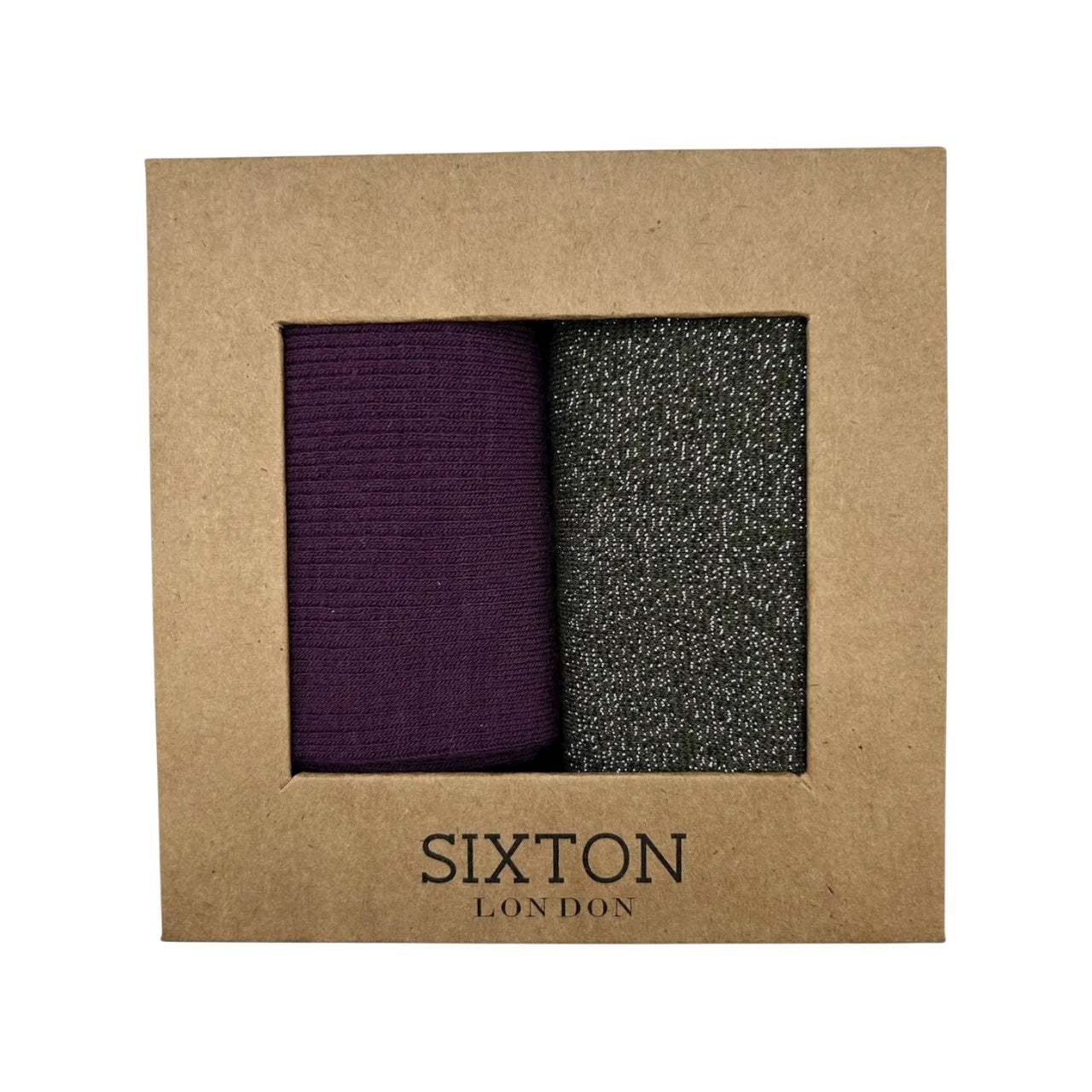 Duo Purple ‘Barcelona’ & Ivy Sparkle ‘Tokyo’ Socks In A Box