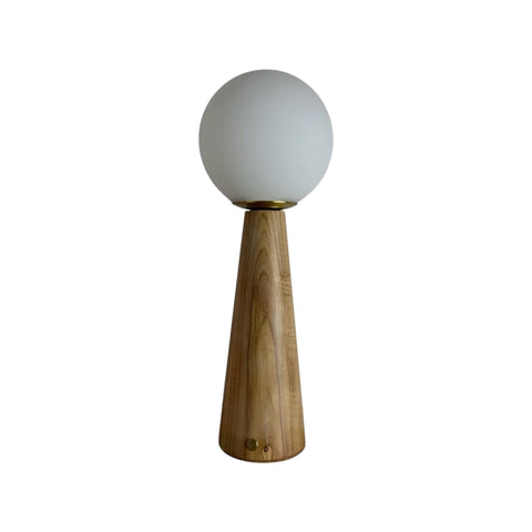 Cone Style Wooden Rechargeable Touch Lamp