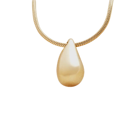 Gold Plated Stainless Steel Teardrop Necklace