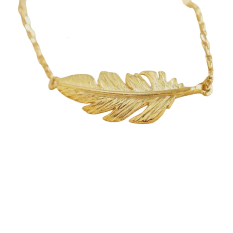 Gold Plated Feather Necklace