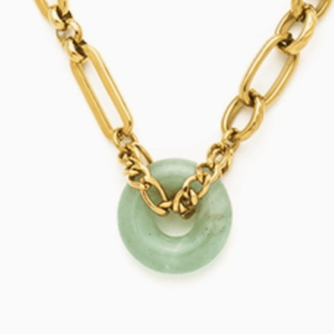 Aventurine Donut Necklace