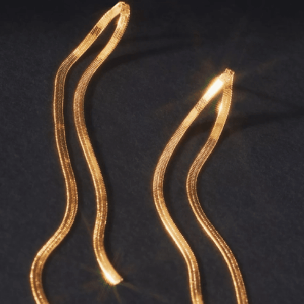 Snake Chain Drop Earrings – 18k Gold plated