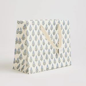 Medium Hand Block Printed Blue Gift Bag