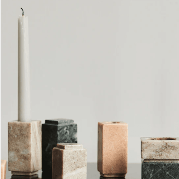 Green Marble Block Candle Holder