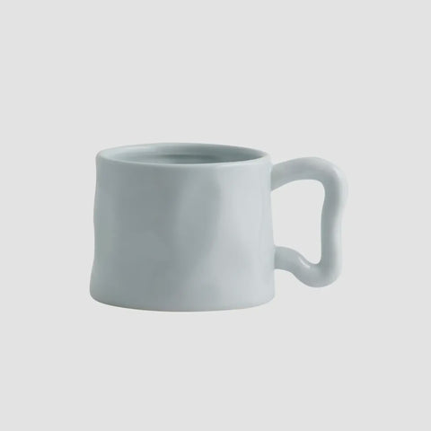 Light Blue Wavy Handle Mug