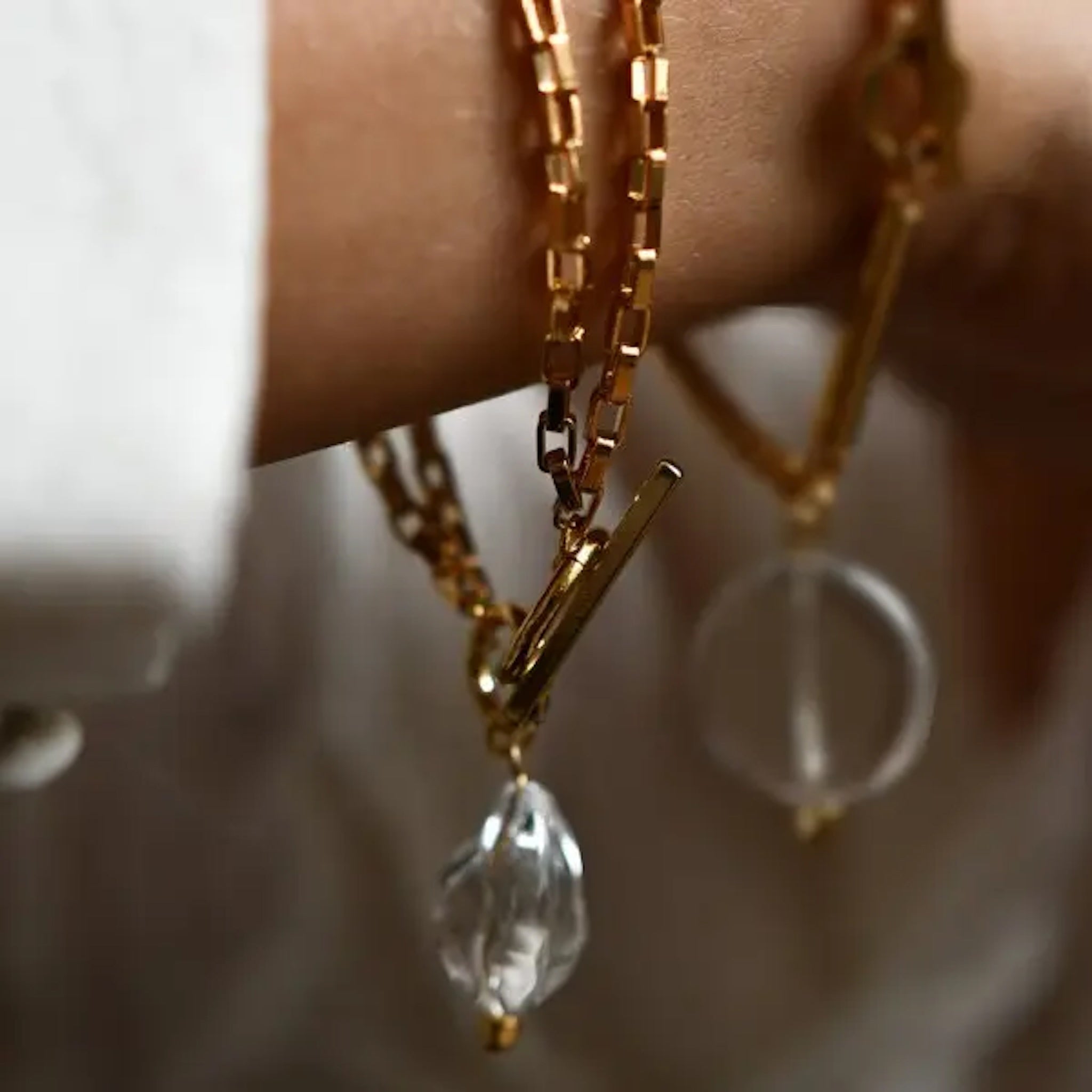 Brass & Acrylic Pebble Bracelet