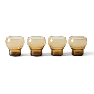 HKliving Set Of 4 Amber Bulb Glasses