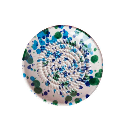 Small Blue & Green Ceramic Grater Bowl