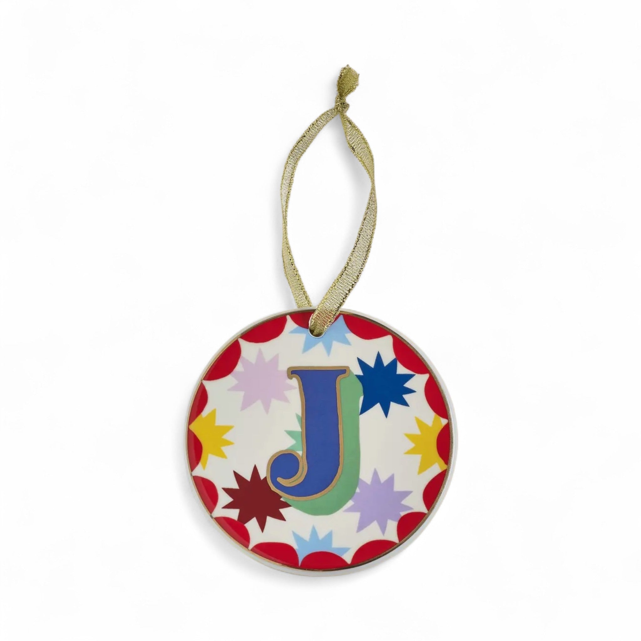 J - Ceramic Alphabet Bauble